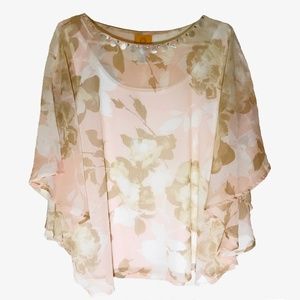 RUBY RD. FLUTTER SLEEVE TOP SIZE L